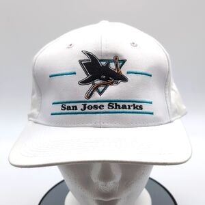 The Game| NWT Vintage NHL San Jose Sharks White Sports Cap Snap Back